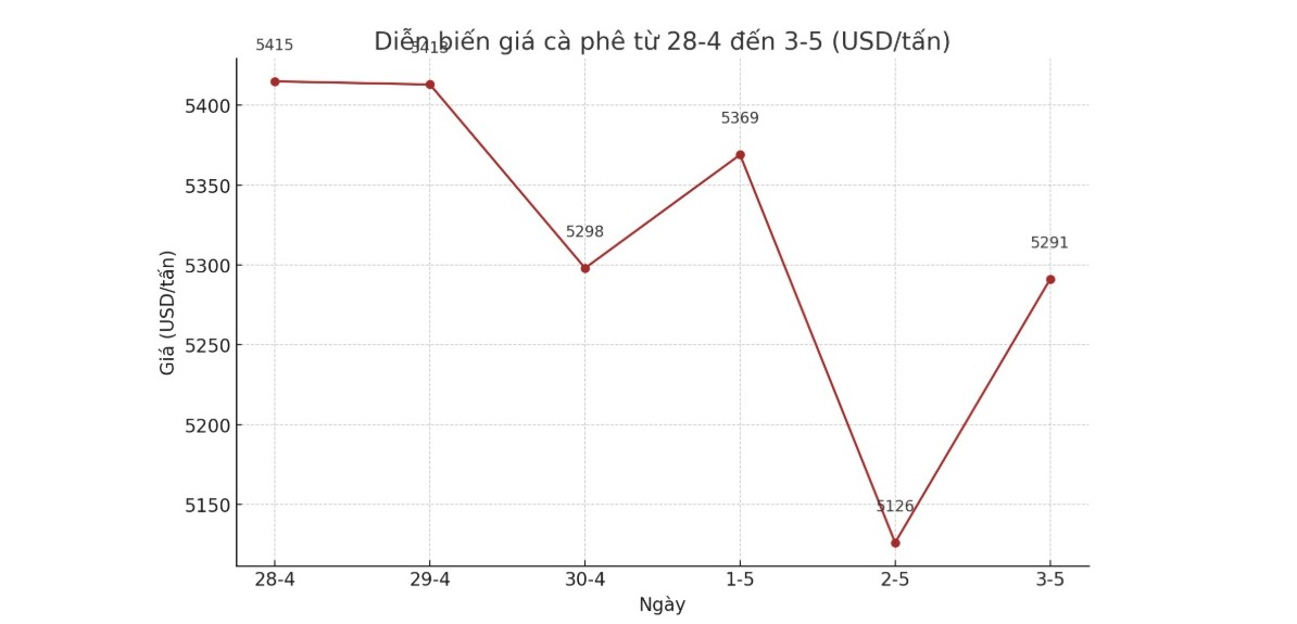 Giá cà phê hôm nay 3-5: Quay đầu tăng, thị trường khó lường - Ảnh 1.